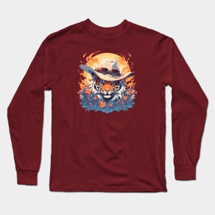 A fancy tiger ready for summer Long Sleeve T-Shirt